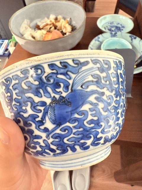古玩陶瓷晚明青花蓋缸真品鑒賞圖