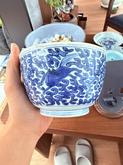 古玩陶瓷晚明青花蓋缸真品鑒賞圖