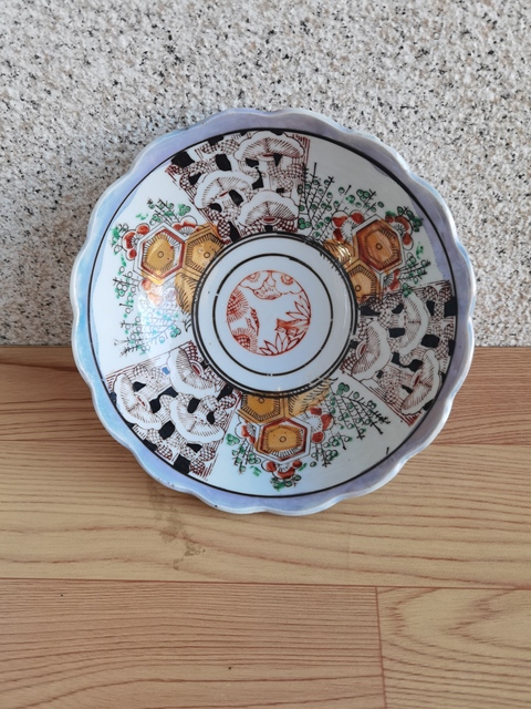 古玩陶瓷五彩花口碗拍賣，當前價格220元