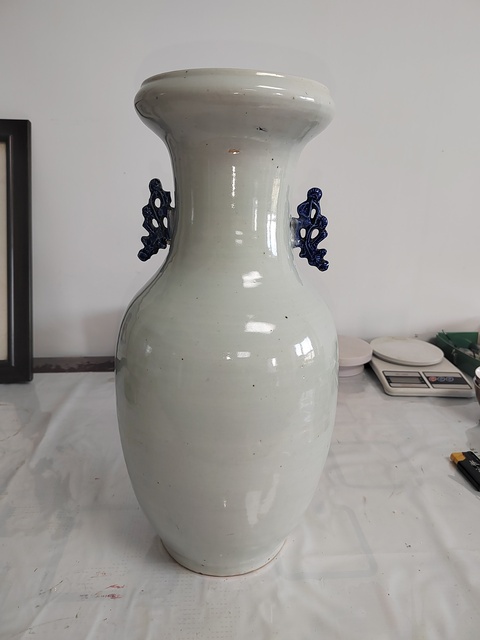 古玩陶瓷大雞圖青花瓶拍賣,當前價格800元