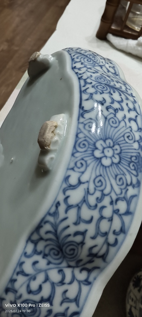古玩陶瓷青花纏枝蓮水仙盤真品鑒賞圖