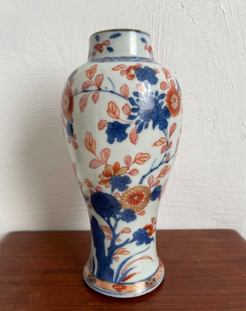 古玩陶瓷清康熙時期青花礬紅描金花卉紋瓶拍賣，當前價格1280元