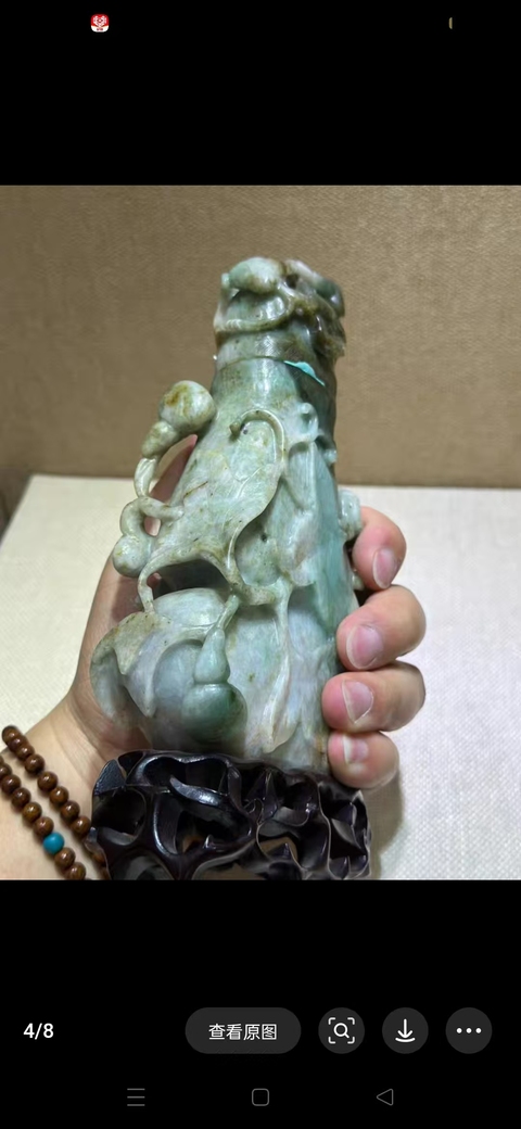 古玩玉器翡翠雕“葫蘆瓶”真品鑒賞圖