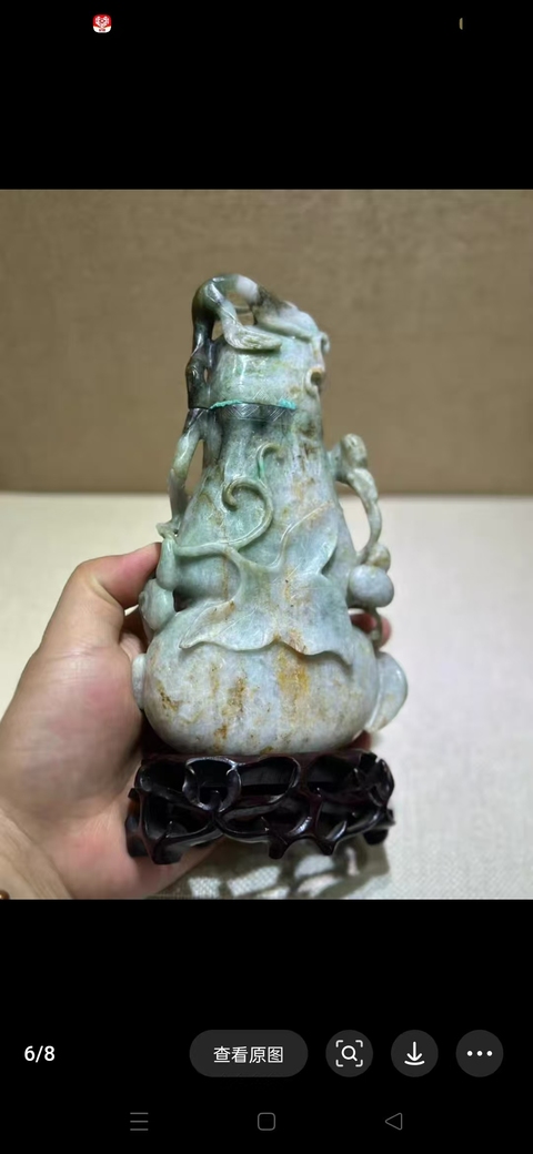 古玩玉器翡翠雕“葫蘆瓶”真品鑒賞圖