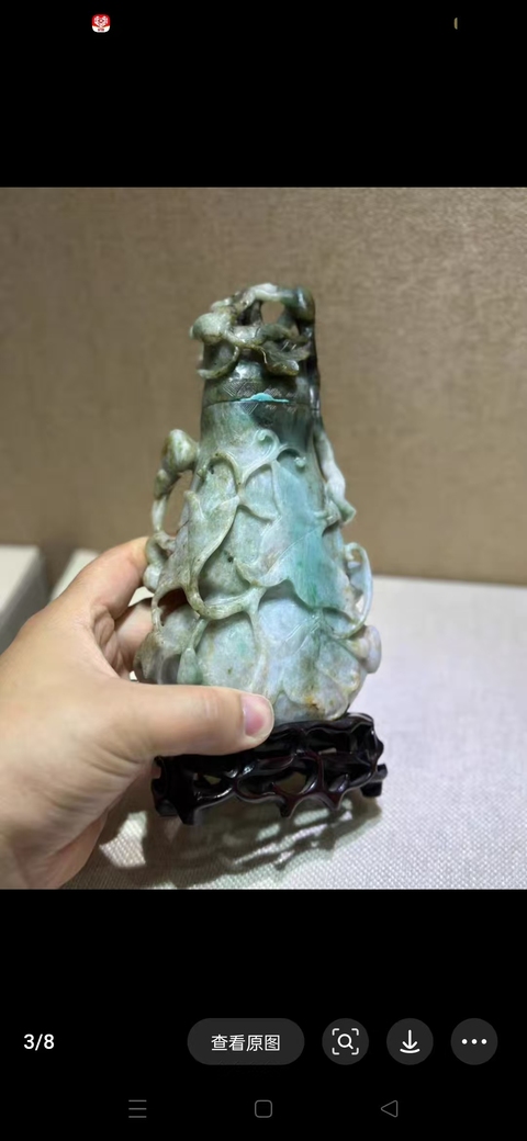 古玩玉器翡翠雕“葫蘆瓶”真品鑒賞圖