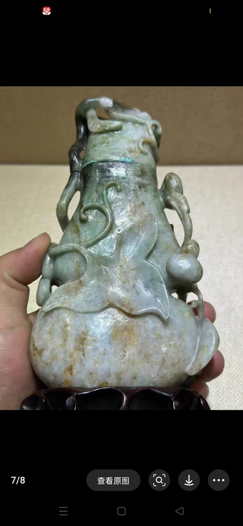 古玩玉器翡翠雕“葫蘆瓶”真品鑒賞圖