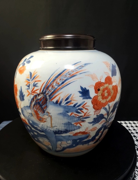 古玩陶瓷青花礬紅罐真品鑒賞圖