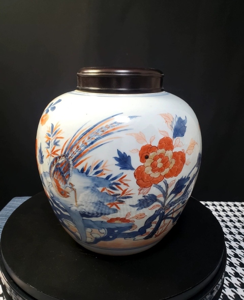 古玩陶瓷青花礬紅罐真品鑒賞圖