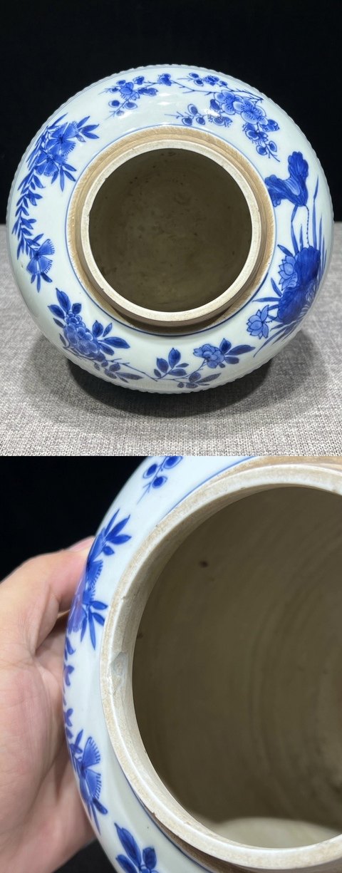 古玩陶瓷仕女紋青花罐真品鑒賞圖