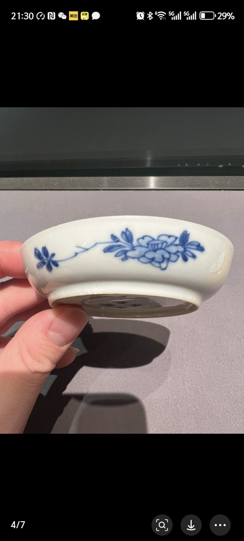 古玩陶瓷仕女紋青花盤真品鑒賞圖