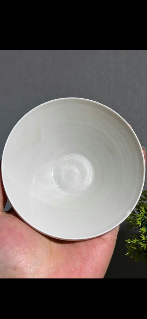 古玩陶瓷定窯白瓷斗笠盞真品鑒賞圖