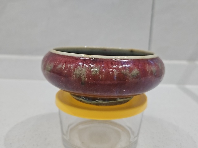 古玩陶瓷窯變紅釉洗拍賣，當前價格8800元