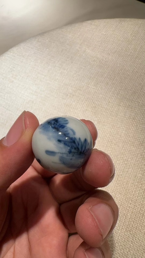 古玩陶瓷青花人物瓷珠真品鑒賞圖