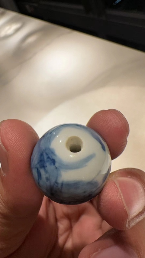 古玩陶瓷青花人物瓷珠真品鑒賞圖