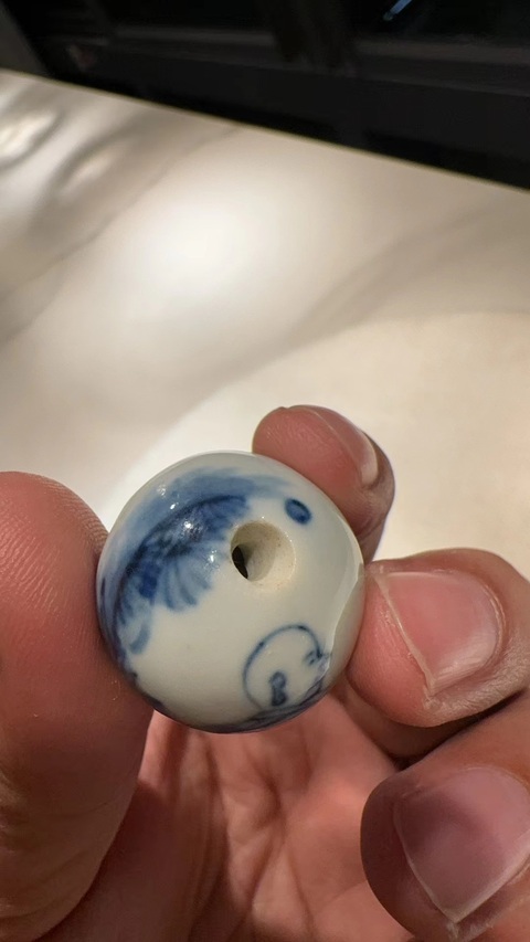 古玩陶瓷青花人物瓷珠真品鑒賞圖