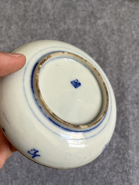 古玩陶瓷日本明治青花花鳥紋盤真品鑒賞圖