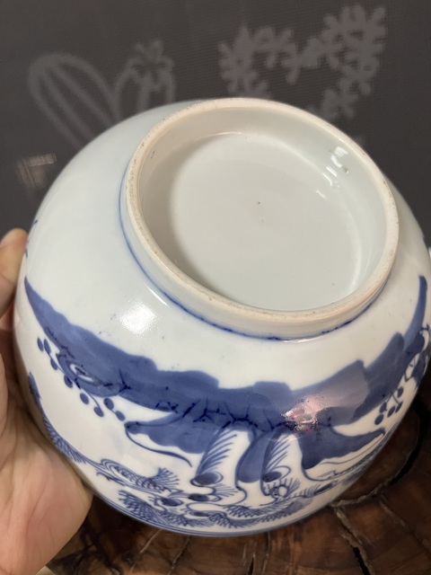 古玩陶瓷青花姜太公垂釣圖詩文碗拍賣,當前價格2500元