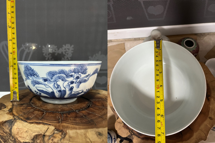 古玩陶瓷青花姜太公垂釣圖詩文碗拍賣,當前價格2500元