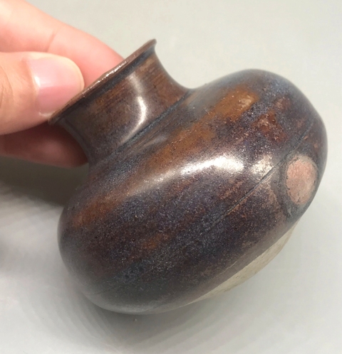 古玩陶瓷洪塘窯褐釉茶入真品鑒賞圖