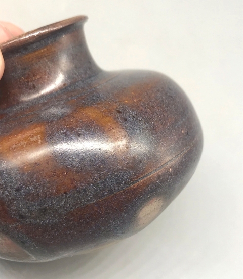 古玩陶瓷洪塘窯褐釉茶入真品鑒賞圖
