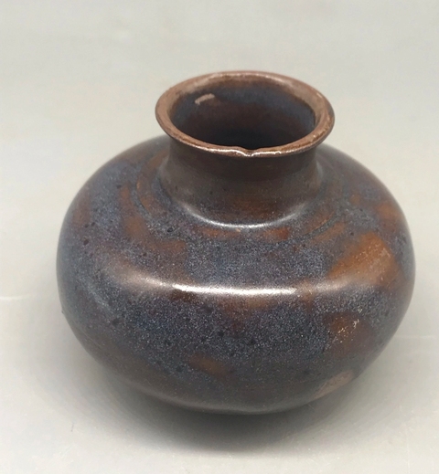 古玩陶瓷洪塘窯褐釉茶入真品鑒賞圖