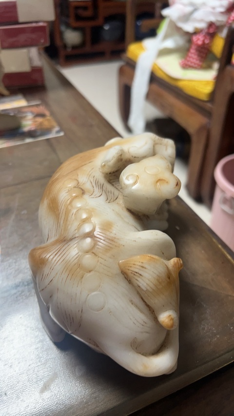 古玩玉器獅子擺件真品鑒賞圖