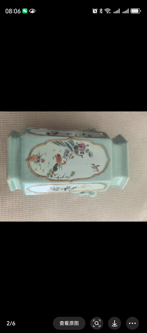 古玩陶瓷花鳥紋粉彩瓶真品鑒賞圖