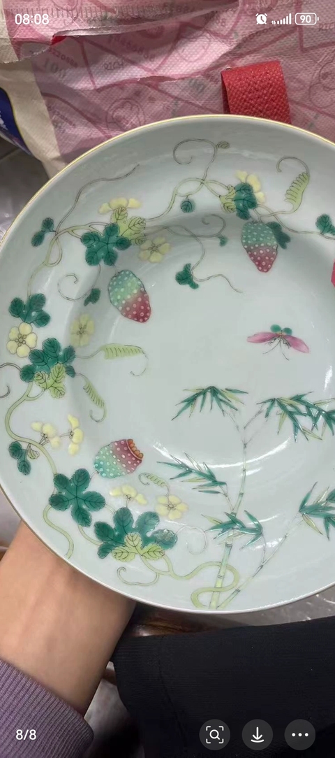古玩陶瓷粉彩癩瓜碗真品鑒賞圖