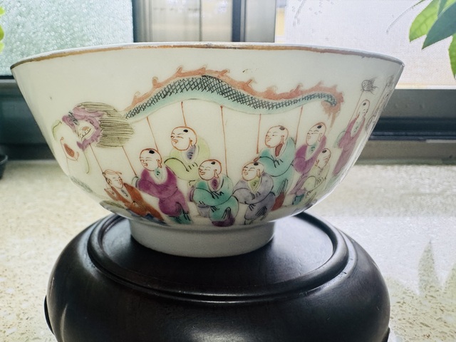 古玩陶瓷清同治 粉彩百字龍燈碗拍賣，當(dāng)前價(jià)格6800元