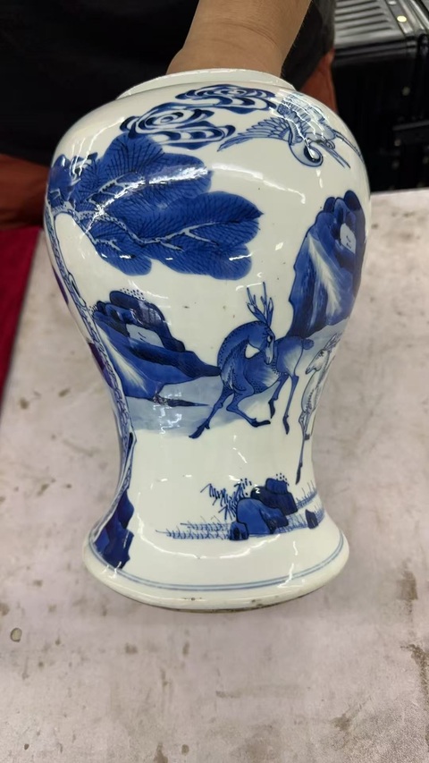 古玩陶瓷鶴鹿同春鳳尾尊標(biāo)本真品鑒賞圖