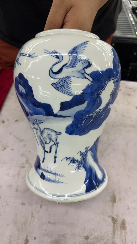 古玩陶瓷鶴鹿同春鳳尾尊標(biāo)本真品鑒賞圖