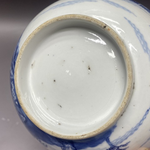 古玩陶瓷清乾隆·細路樓臺亭閣山水紋青花碗拍賣，當前價格3800元