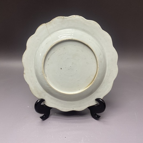 古玩陶瓷花卉福壽紋粉彩盤真品鑒賞圖