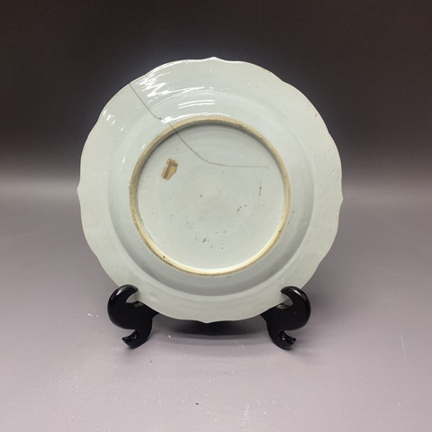 古玩陶瓷折枝花卉紋廣彩盤真品鑒賞圖