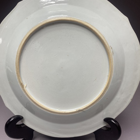 古玩陶瓷花卉紋廣彩盤真品鑒賞圖