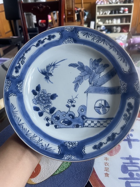 古玩陶瓷清康熙·鳳求凰青花紋盤拍賣,當前價格1888元