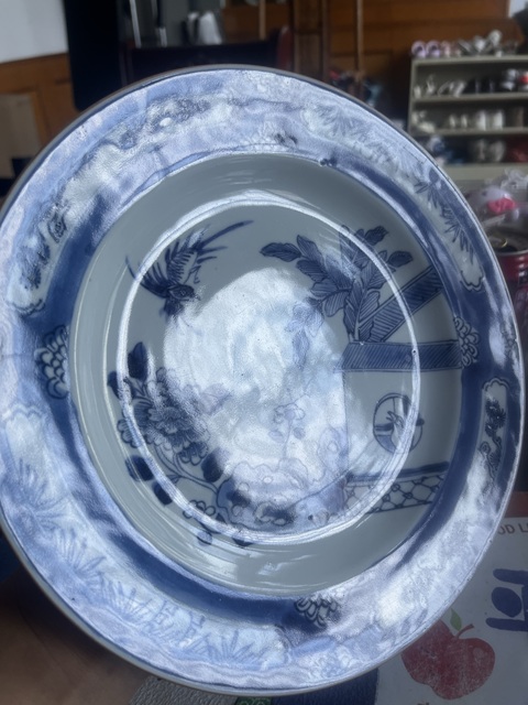 古玩陶瓷清康熙·鳳求凰青花紋盤拍賣,當前價格1888元