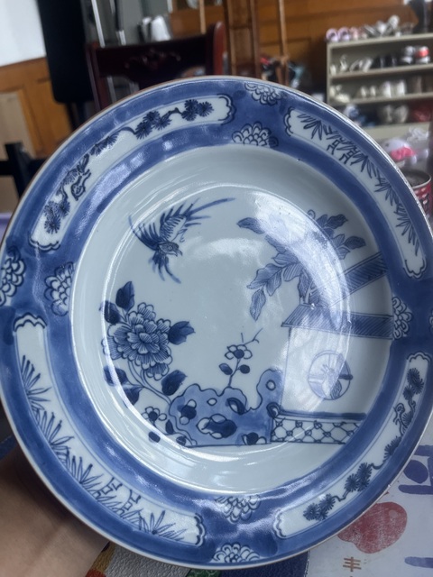 古玩陶瓷清康熙·鳳求凰青花紋盤拍賣,當前價格1888元
