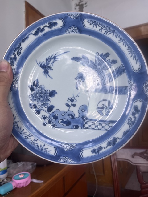 古玩陶瓷清康熙·鳳求凰青花紋盤拍賣,當前價格1888元