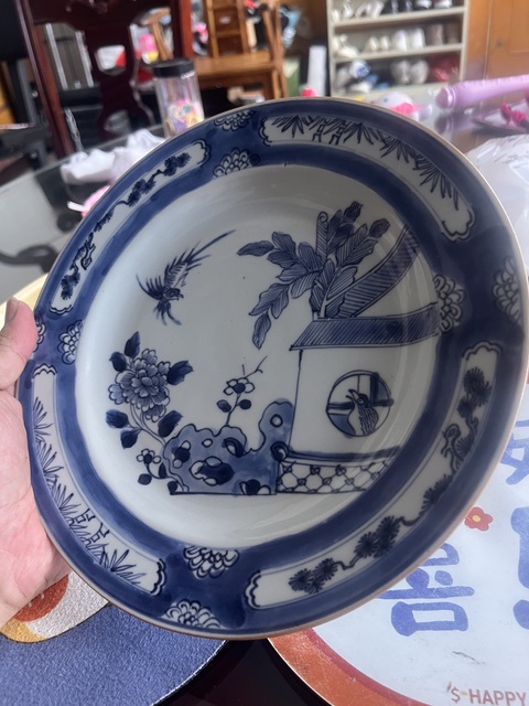 古玩陶瓷清康熙·鳳求凰青花紋盤拍賣,當前價格1888元