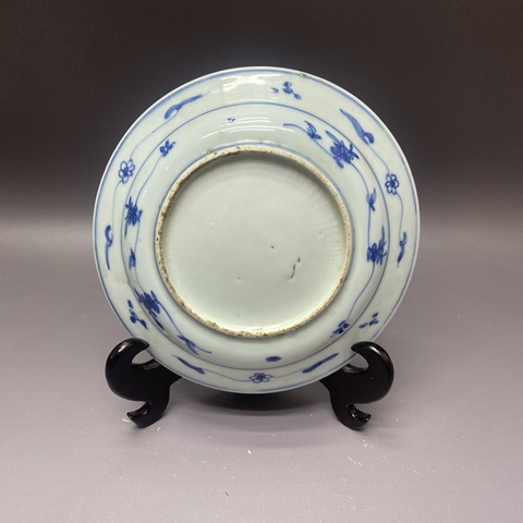 古玩陶瓷晚明青花盤真品鑒賞圖