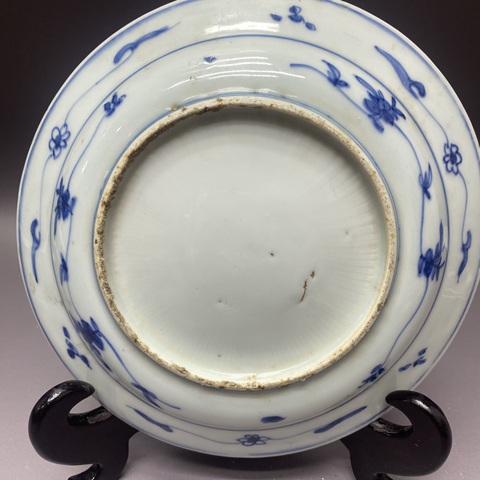 古玩陶瓷晚明青花盤真品鑒賞圖