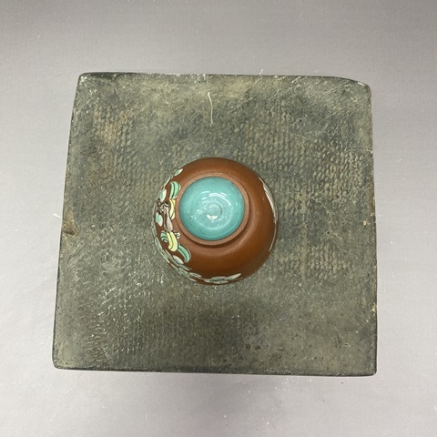 古玩陶瓷花鳥紋紫砂粉彩杯真品鑒賞圖