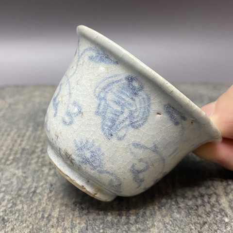 古玩陶瓷明代中早期青花杯真品鑒賞圖
