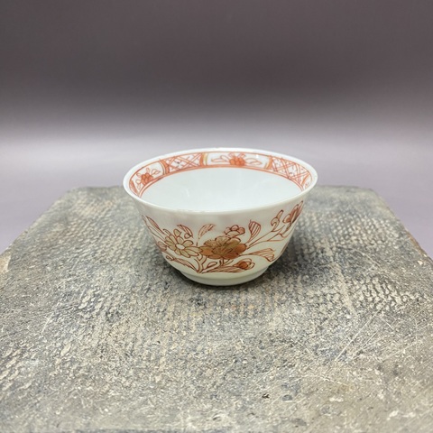 古玩陶瓷礬紅描金杯真品鑒賞圖