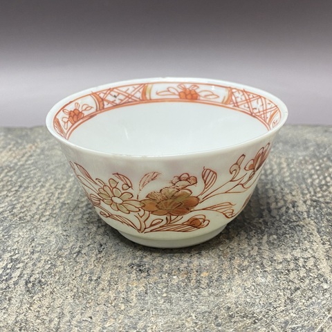 古玩陶瓷礬紅描金杯真品鑒賞圖