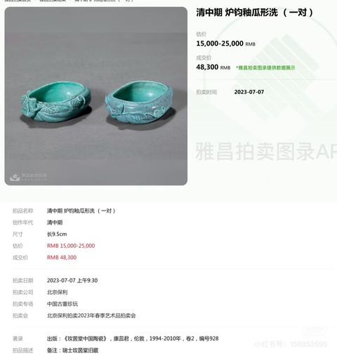 古玩陶瓷清晚期爐鈞釉南瓜形水盂拍賣,當前價格4800元