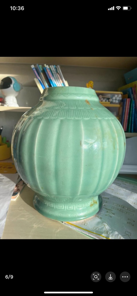 古玩陶瓷青釉瓶標(biāo)本真品鑒賞圖