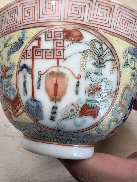 古玩陶瓷清晚期 粉彩蓋碗真品鑒賞圖
