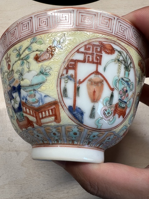 古玩陶瓷清晚期 粉彩蓋碗真品鑒賞圖